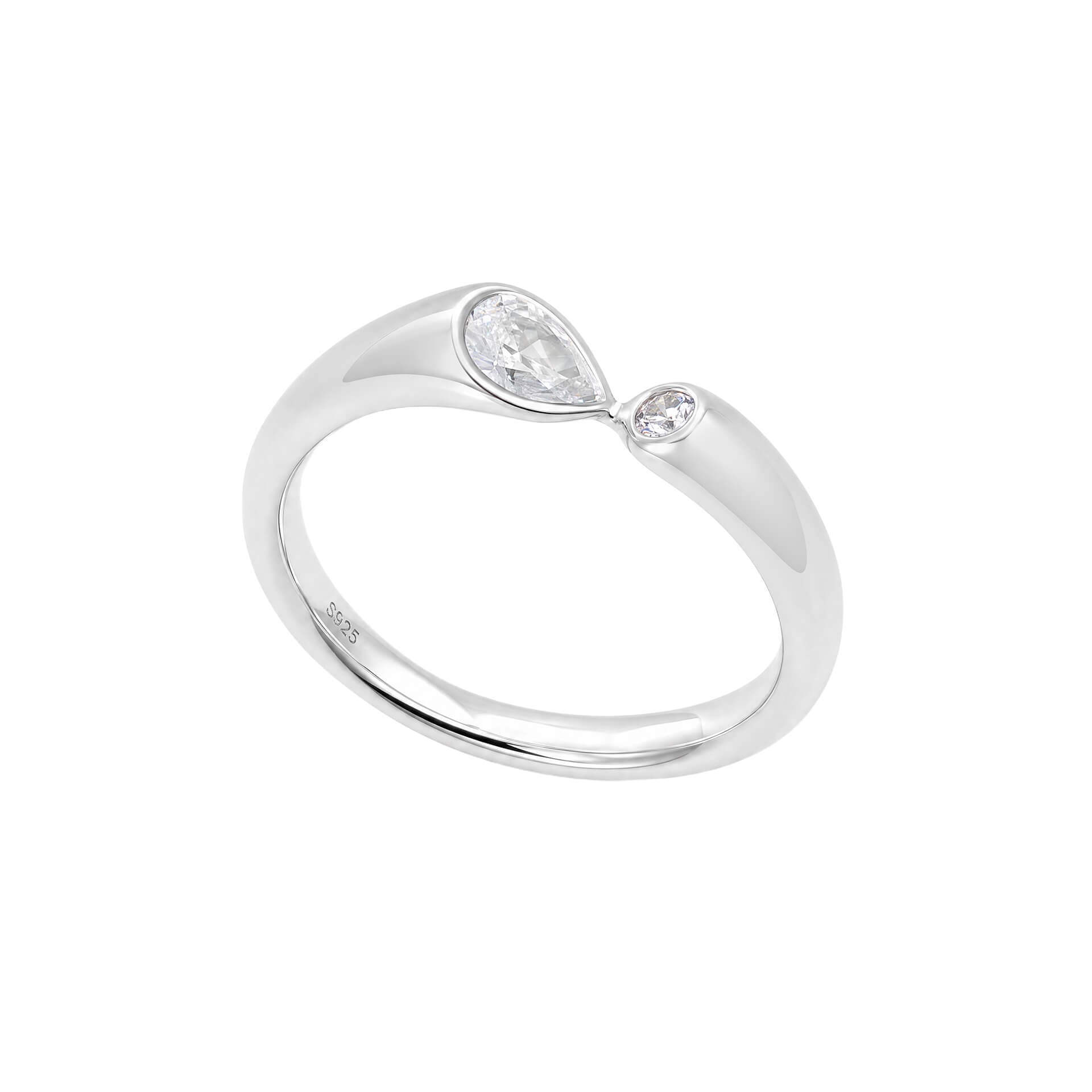 Double Stone Open Ring