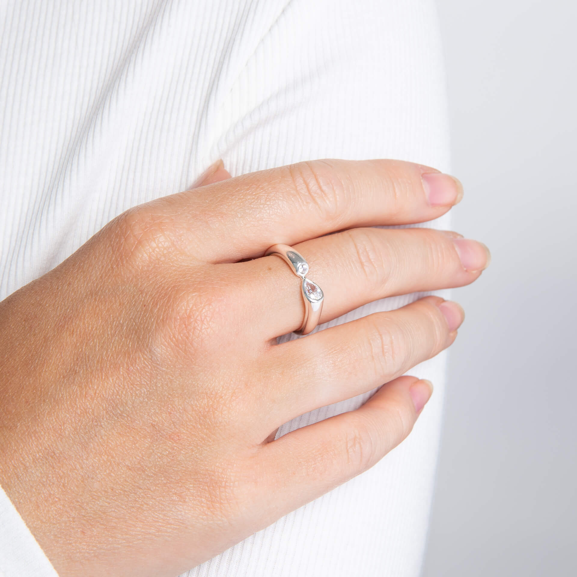 Double Stone Open Ring