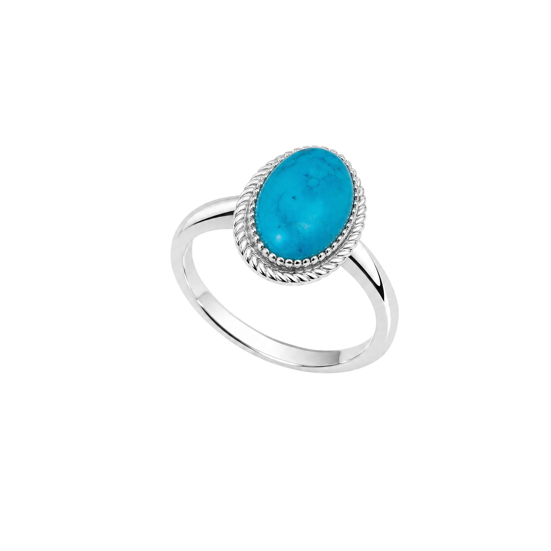 Oval Blue Magnesite Milgrain Ring