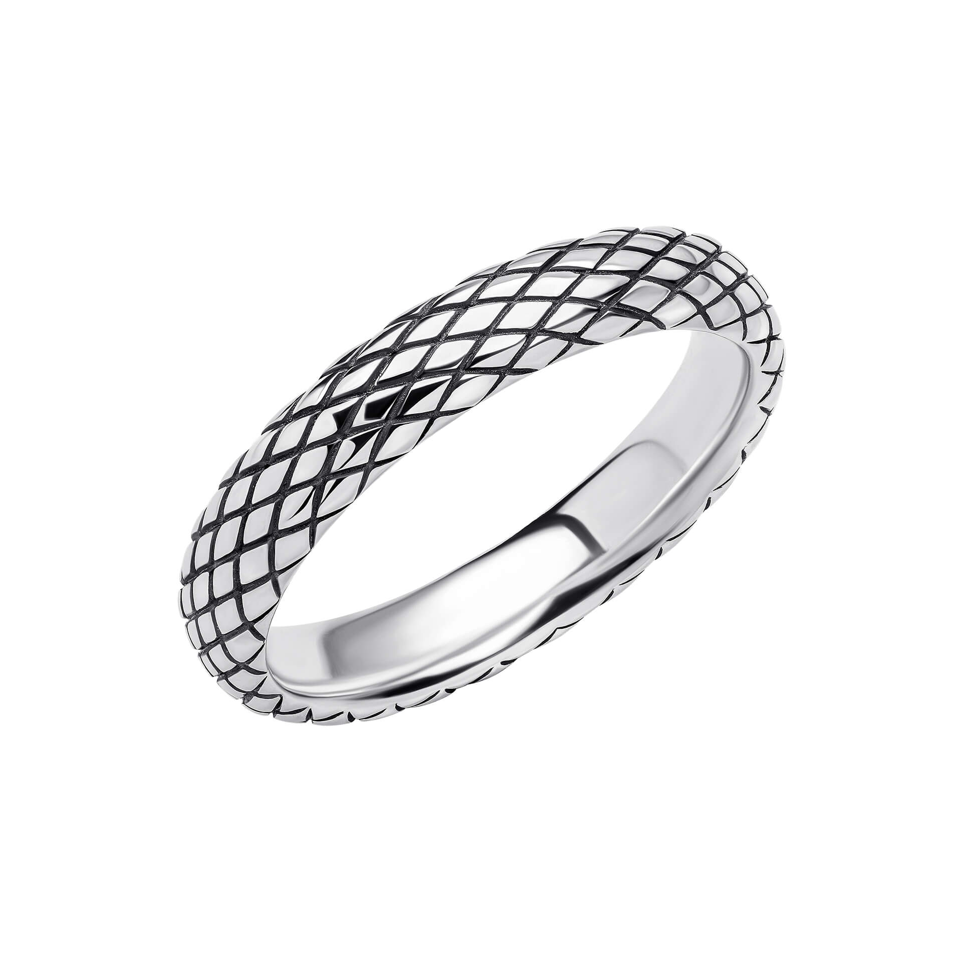 Domed Snake Texture Ring