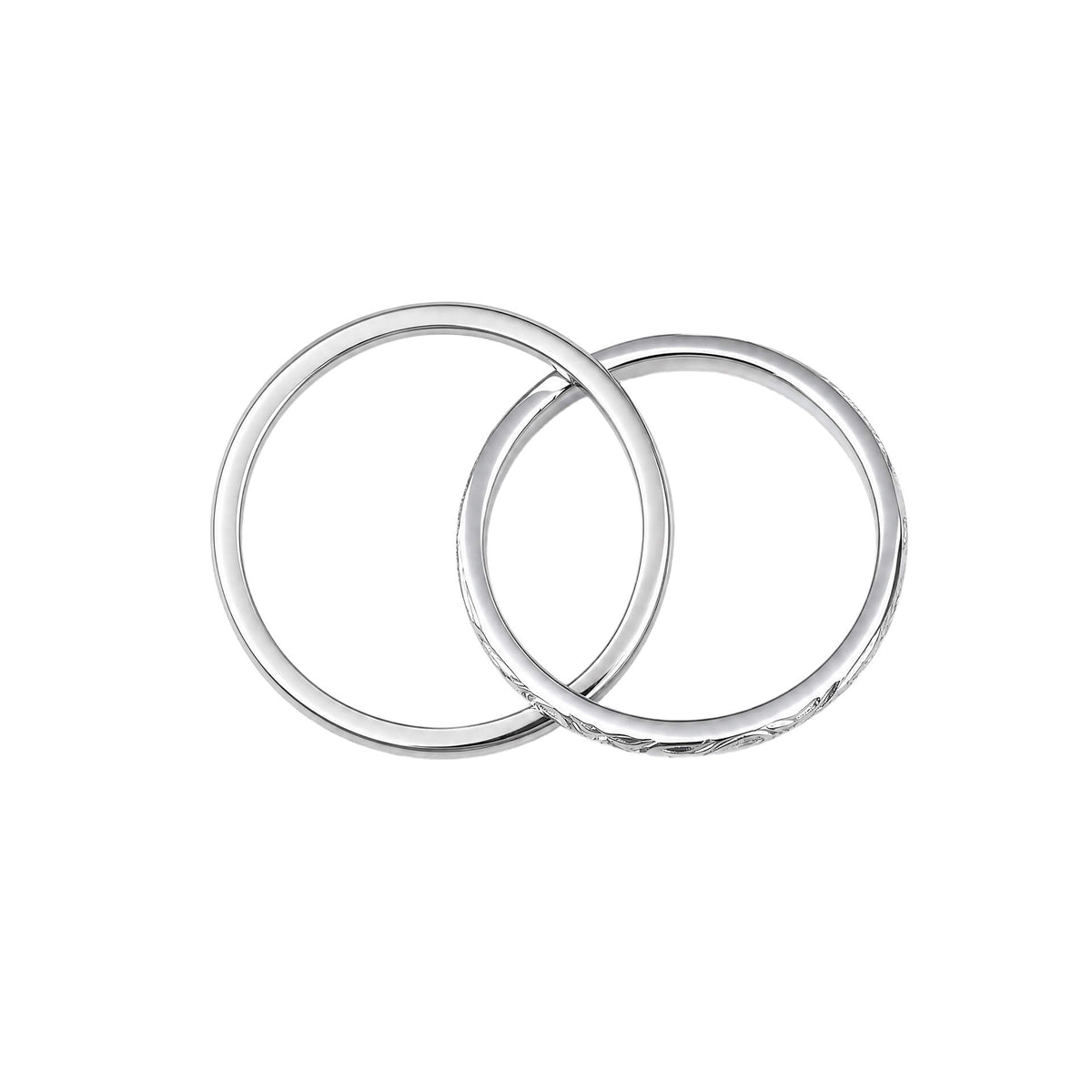 Interlinked Double Band Ring
