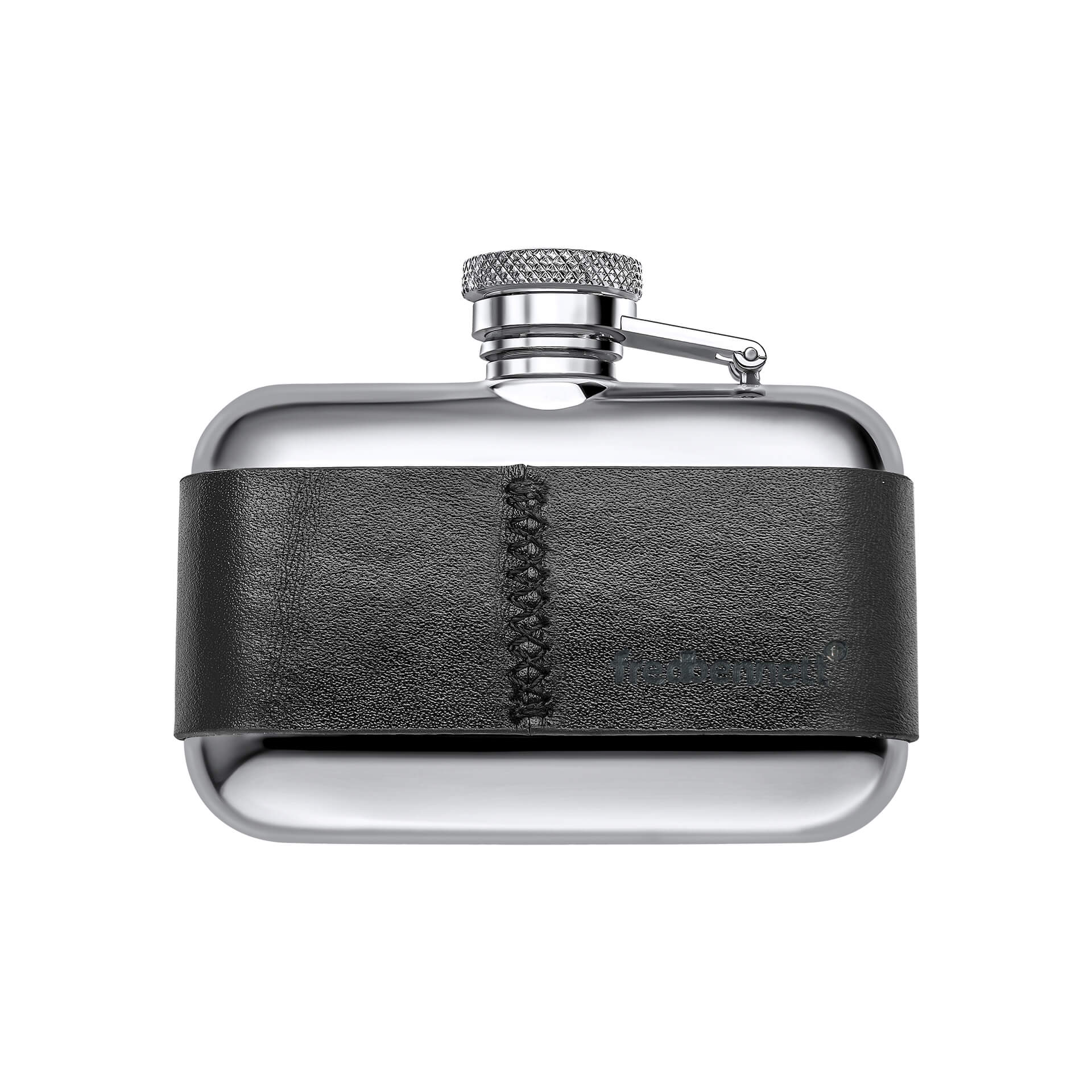 Black Leather 3oz Hip Flask