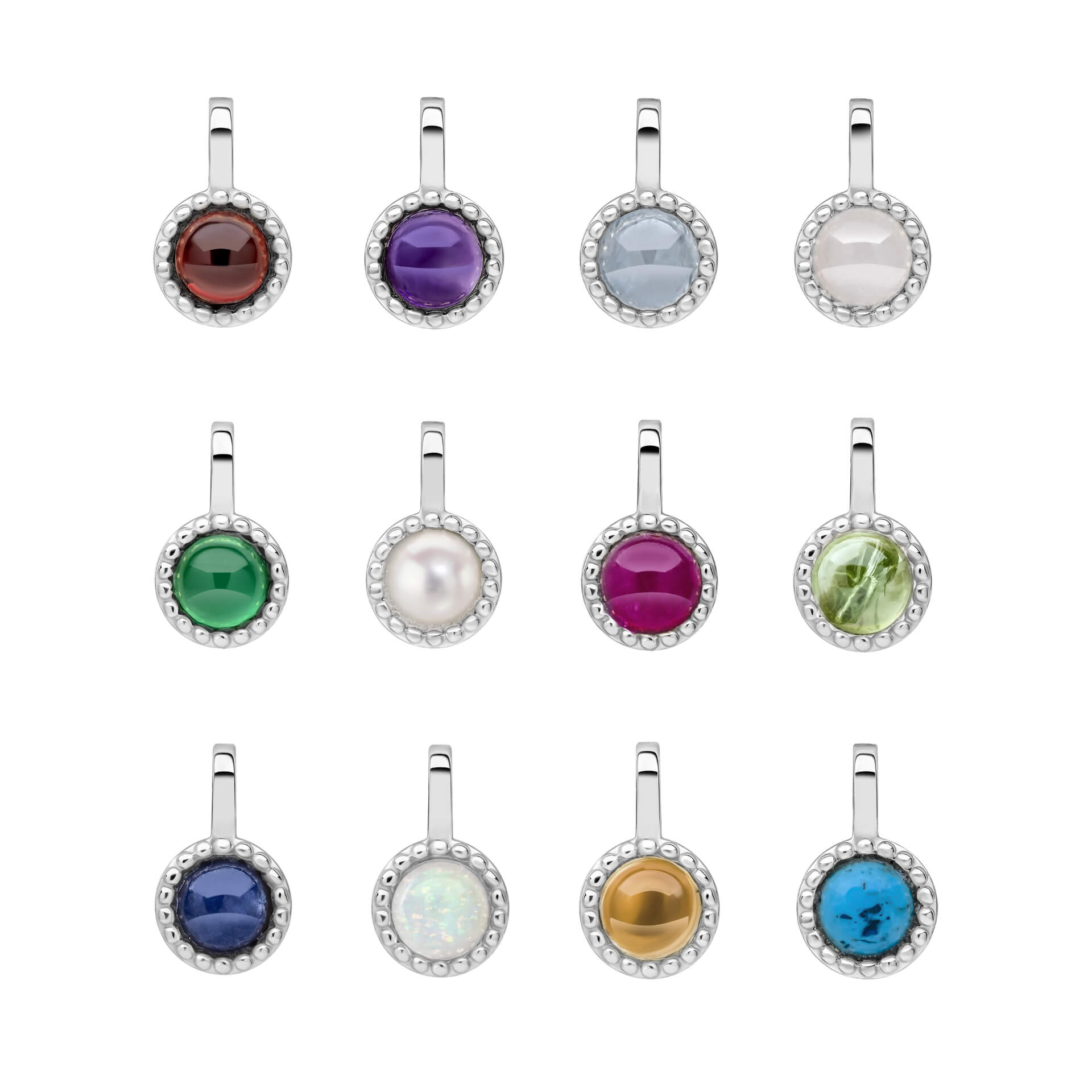 Milgrain Semi-Precious Cabochon Birthstone Pendant Kit