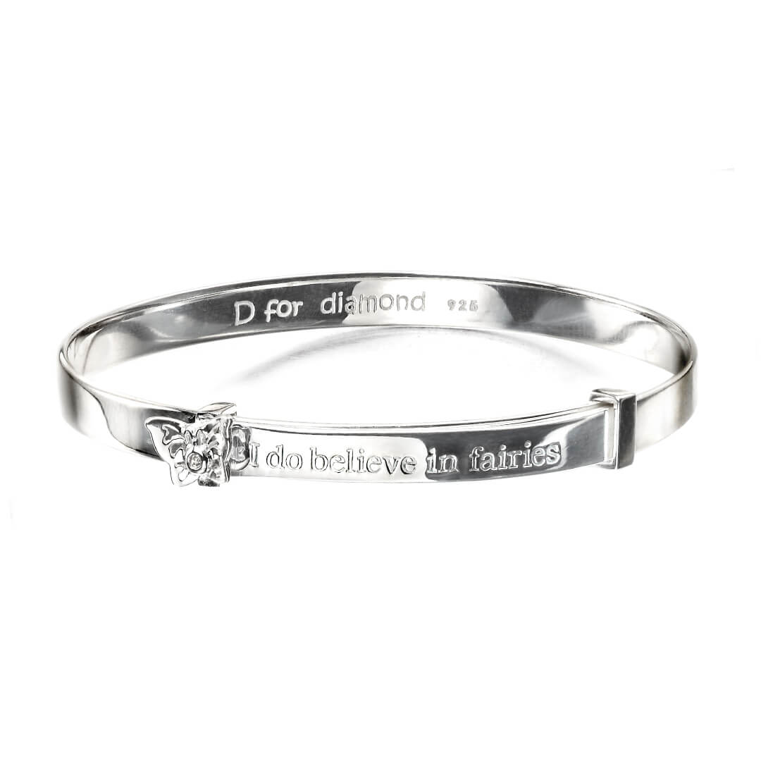 I Do Believe in Fairies' Expanding Bangle with Diamond