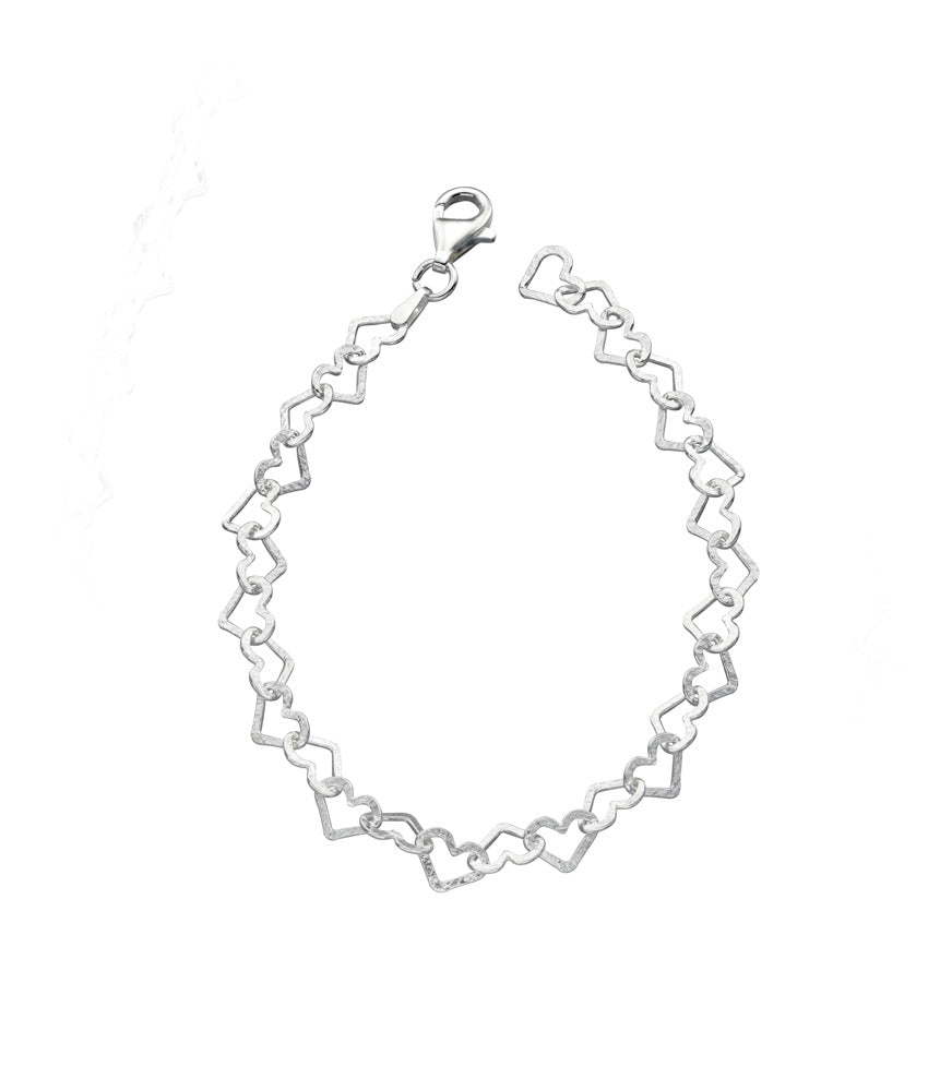 Diamond Cut Heart Bracelet