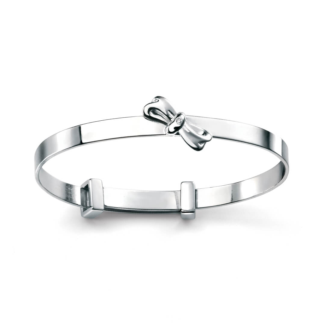 Bow Expanding Bangle with Diamond