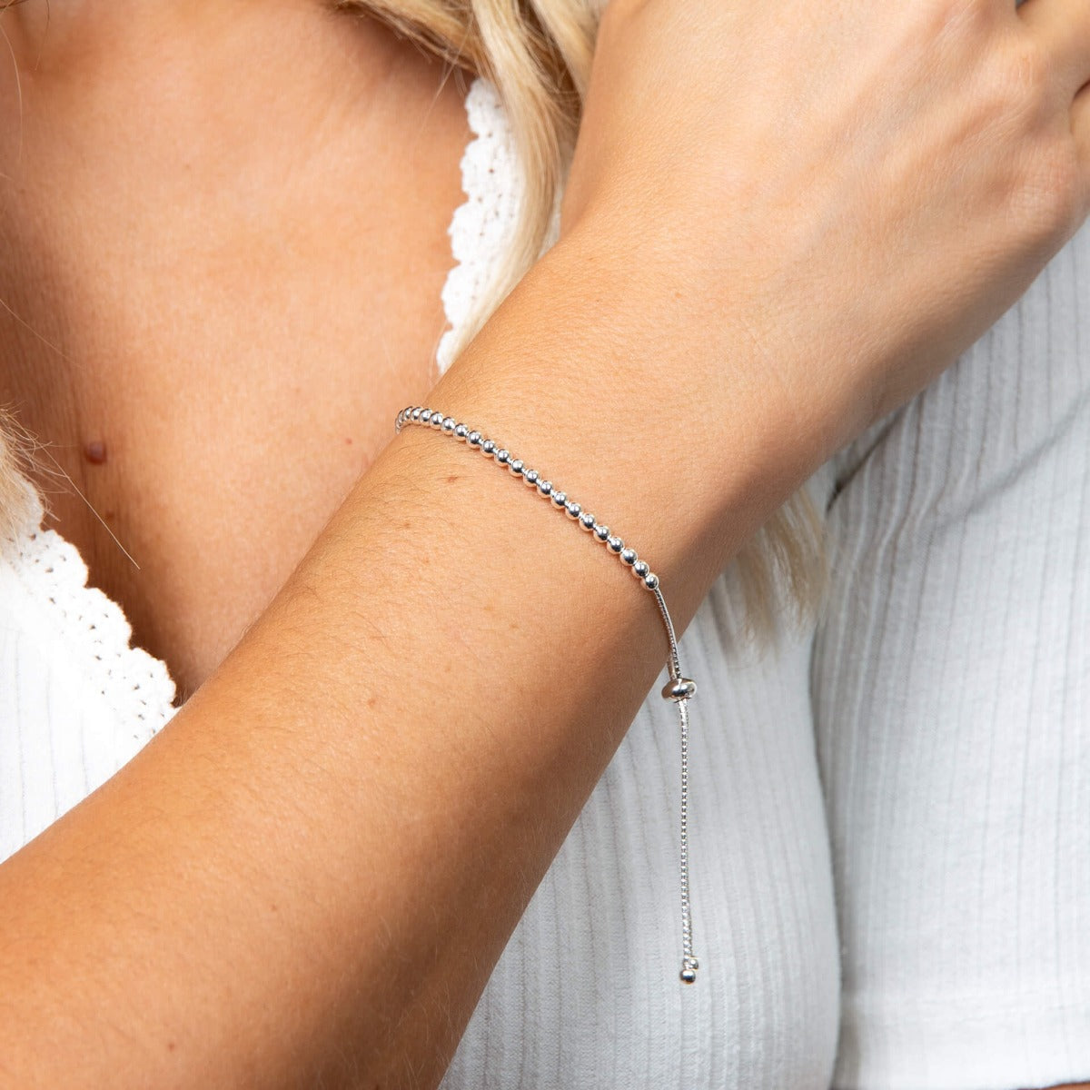 Polished Ball Adjustable Toggle Bracelet