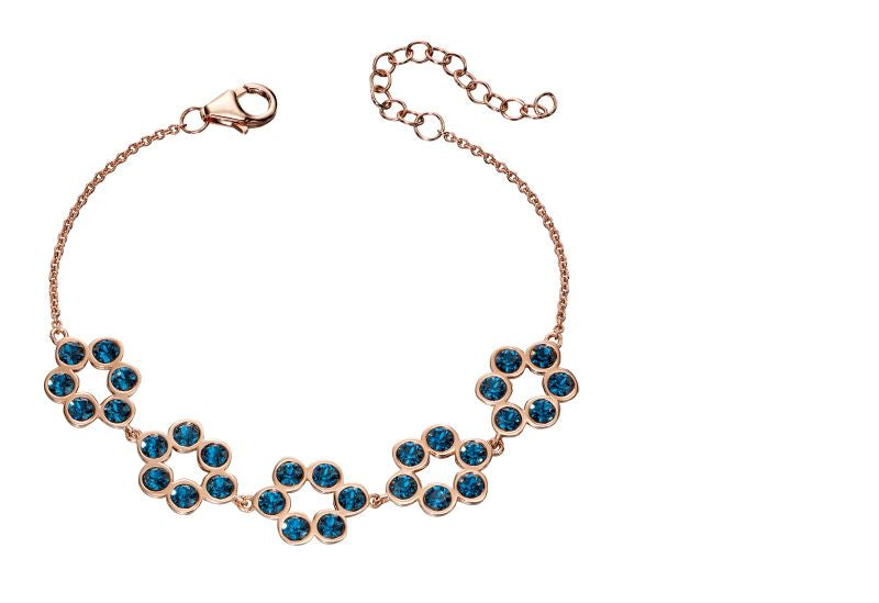 Rose Gold Plated Montana Crystal Flower Bracelet