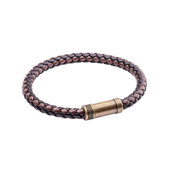 Two Tone Woven Leather Bracelet