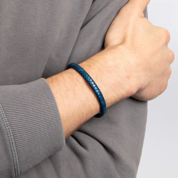 Multi-Tone Woven Leather Bracelet