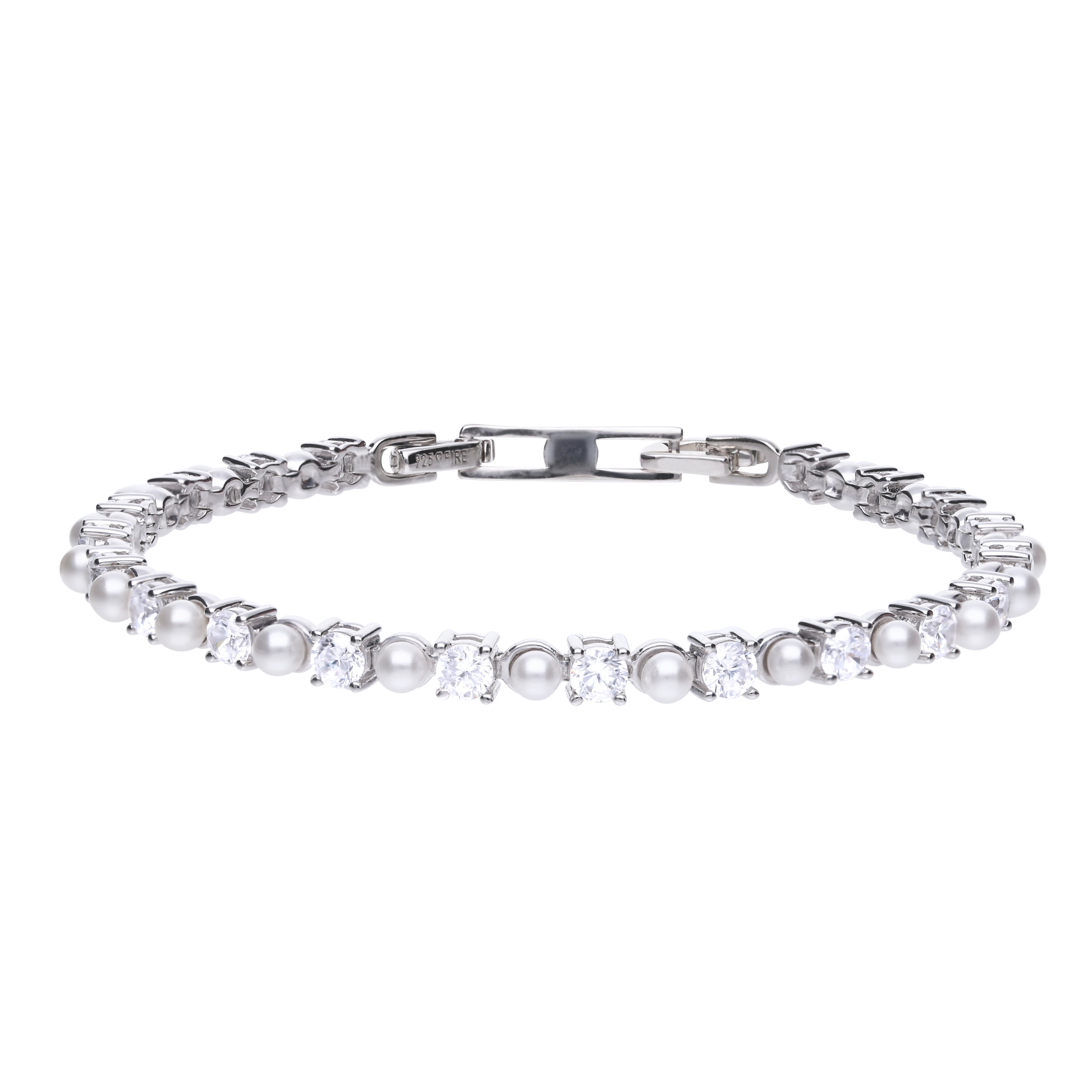 Pearl and Zirconia Tennis Bracelet