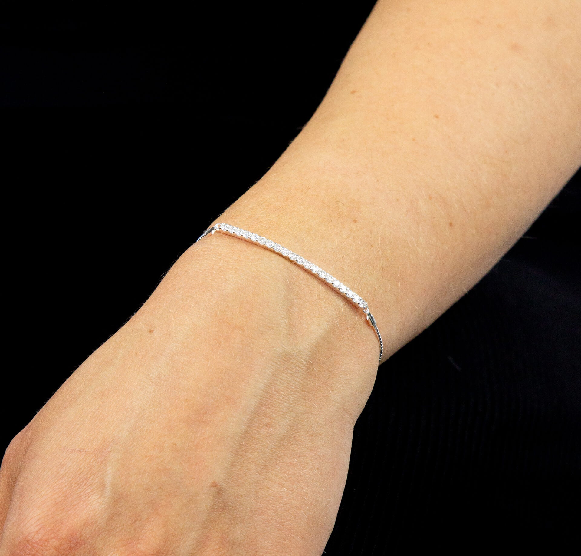 Bar Toggle Bracelet with White Cubic Zirconia