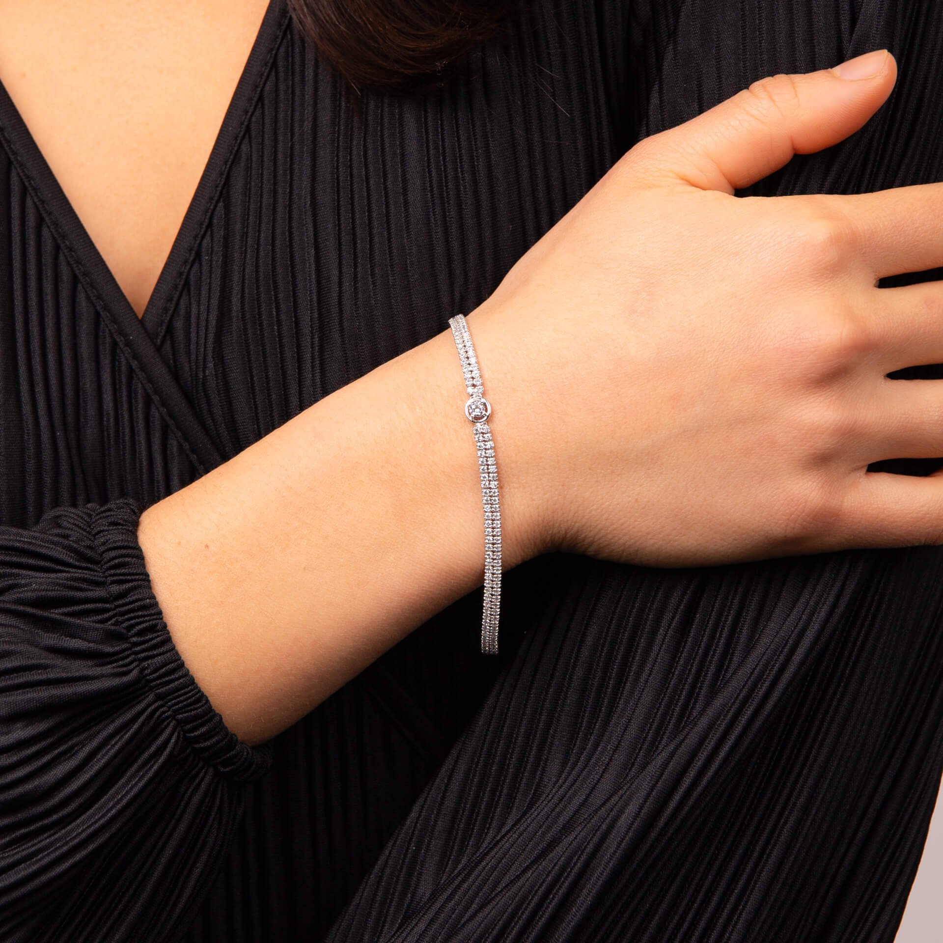 Double Row Fine Tennis Bracelet