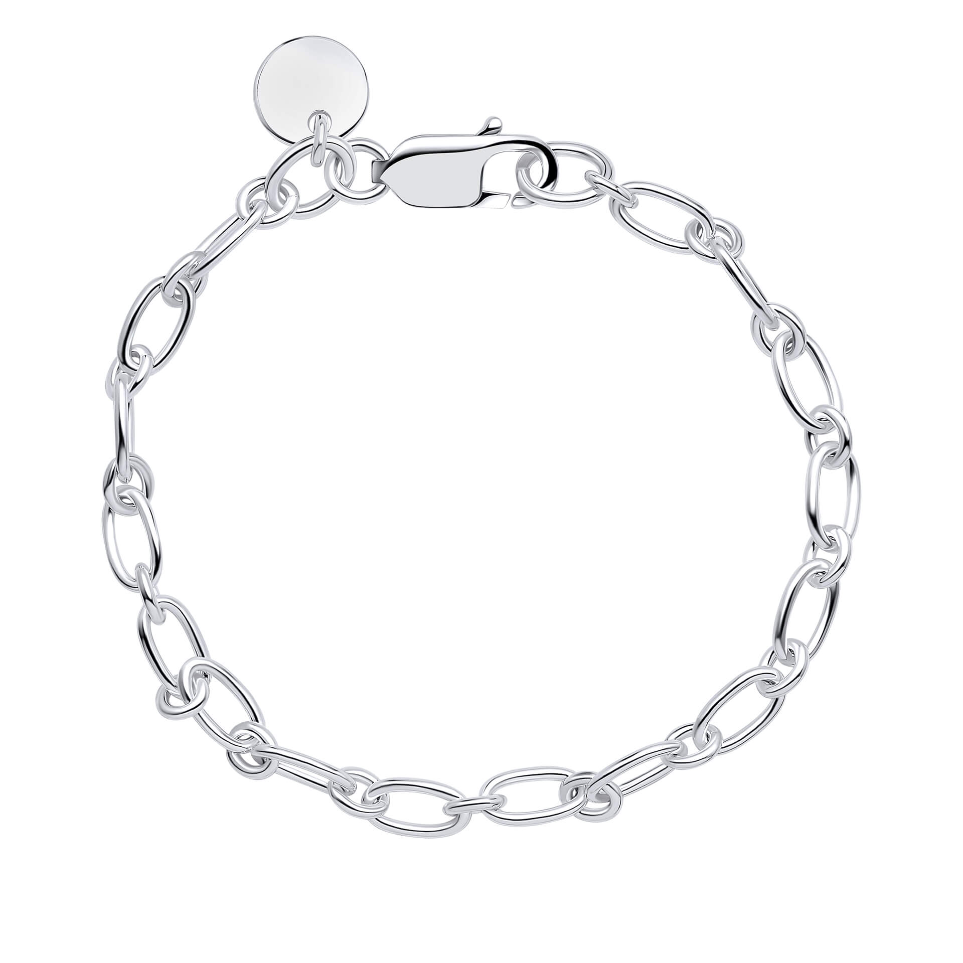 Long Link Chain Bracelet with Tag