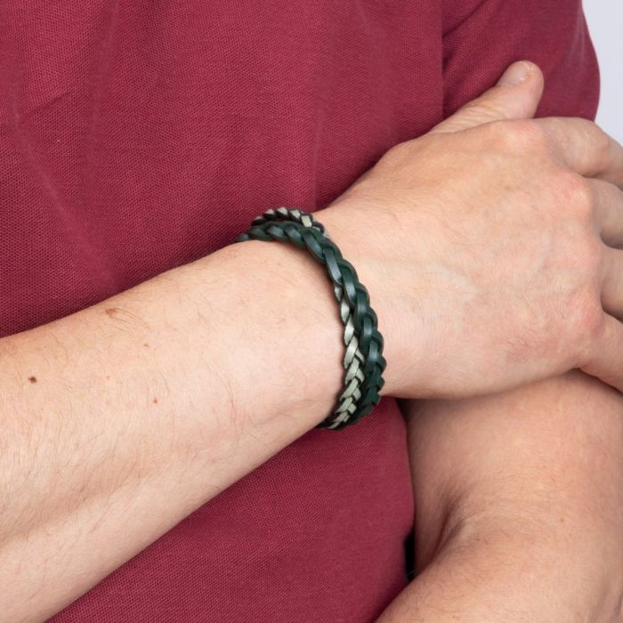 Double Braided Leather Bracelet