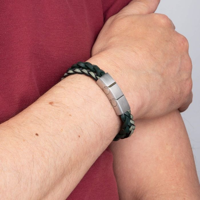 Double Braided Leather Bracelet
