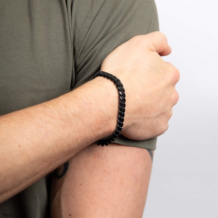 Black Brushed Curb Chain Bracelet