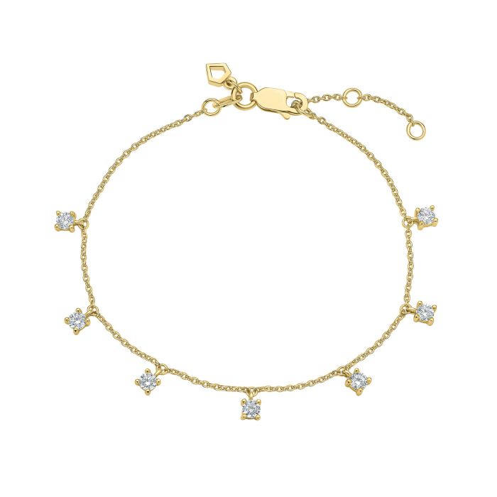 Four Claw Set Zirconia Station Bracelet