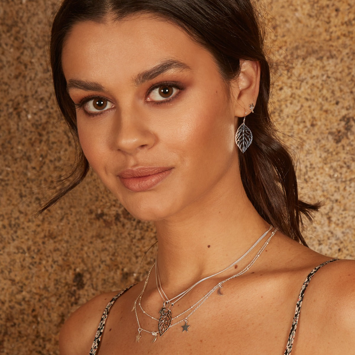 Star and Moon Double Row Necklace