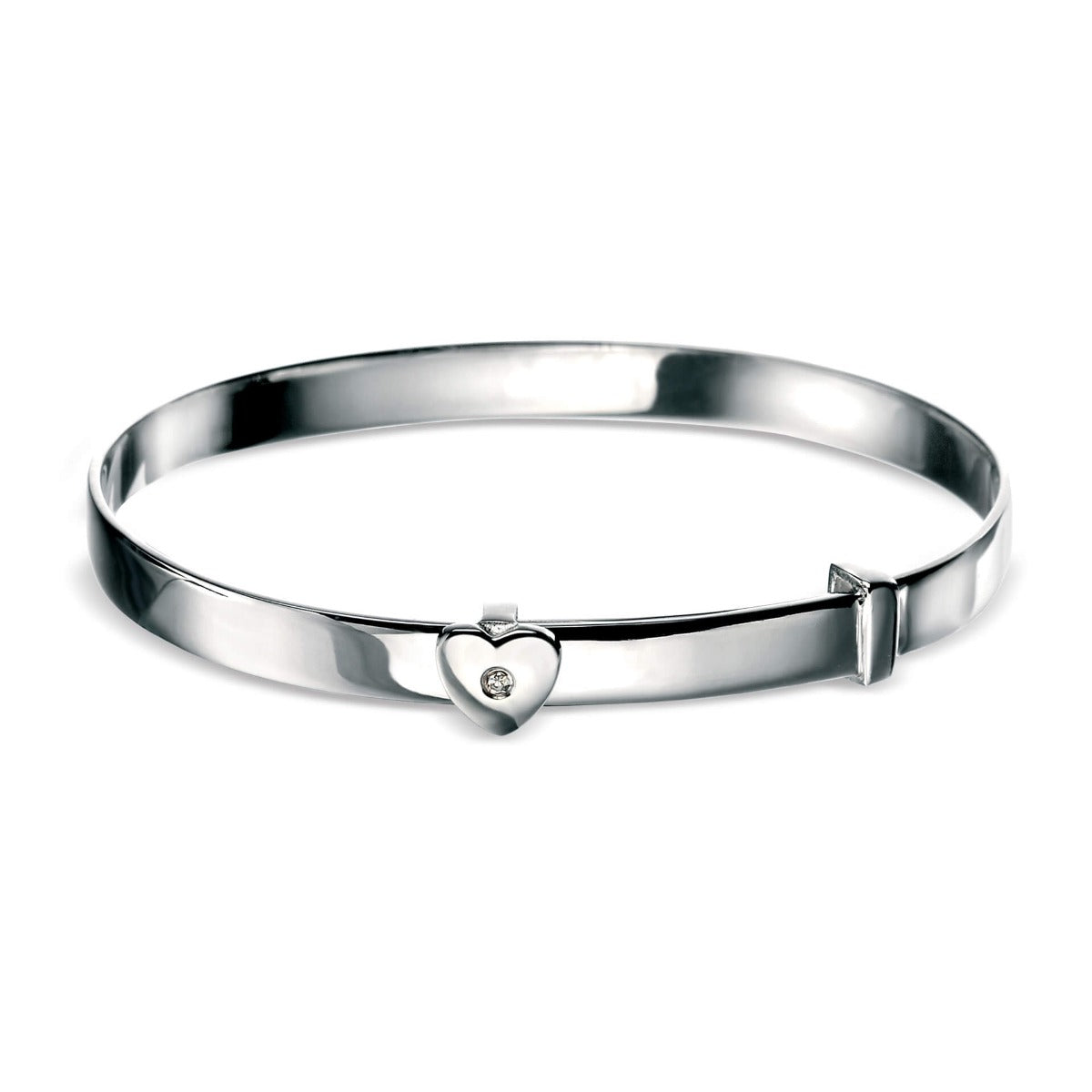 Heart Expanding Bangle with Diamond