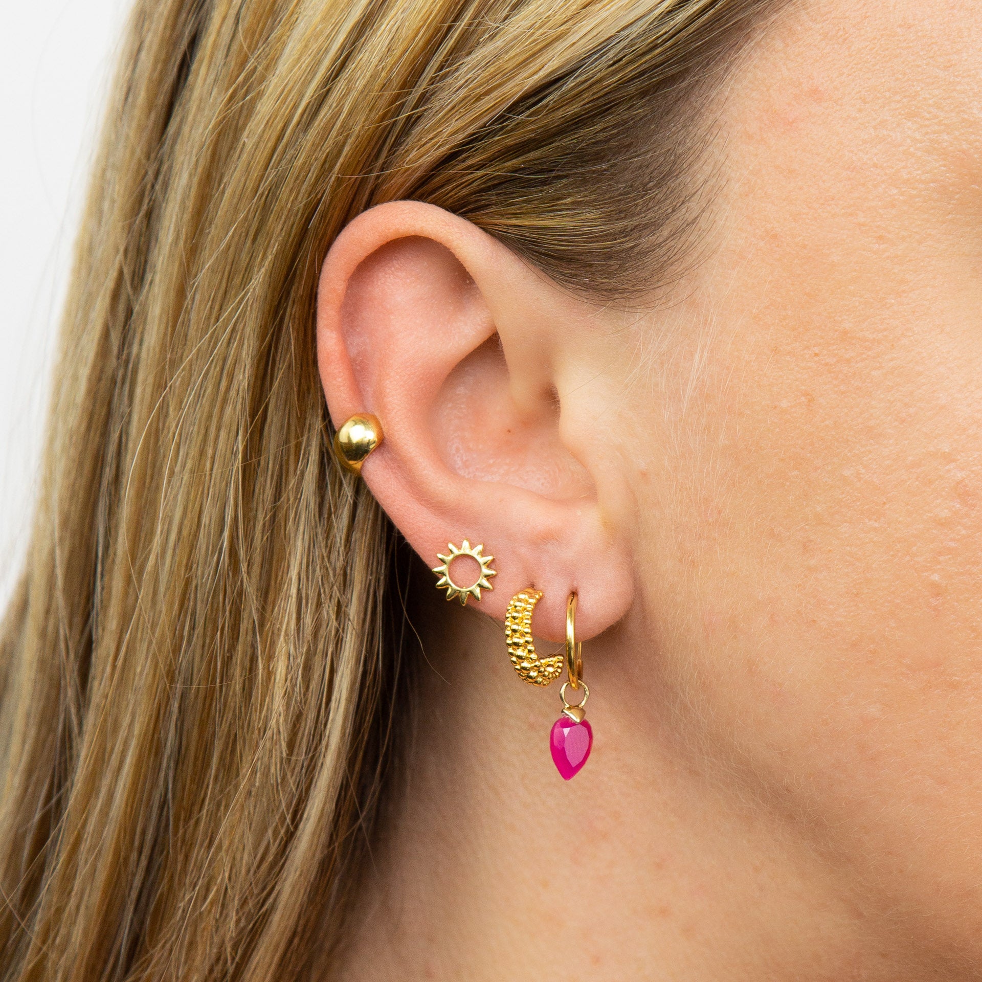 Chalcedony Birthstone Hoop Earring Charms