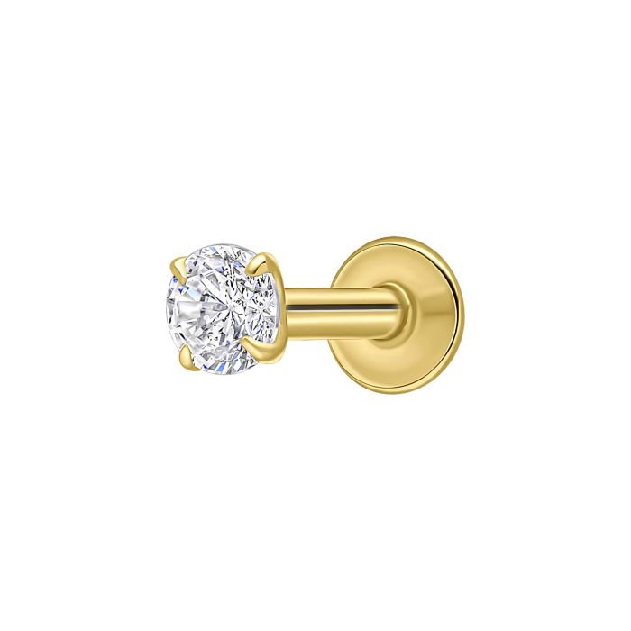 Cubic Zirconia Labret Stud Earring