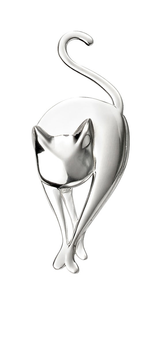 Silver Cat Brooch