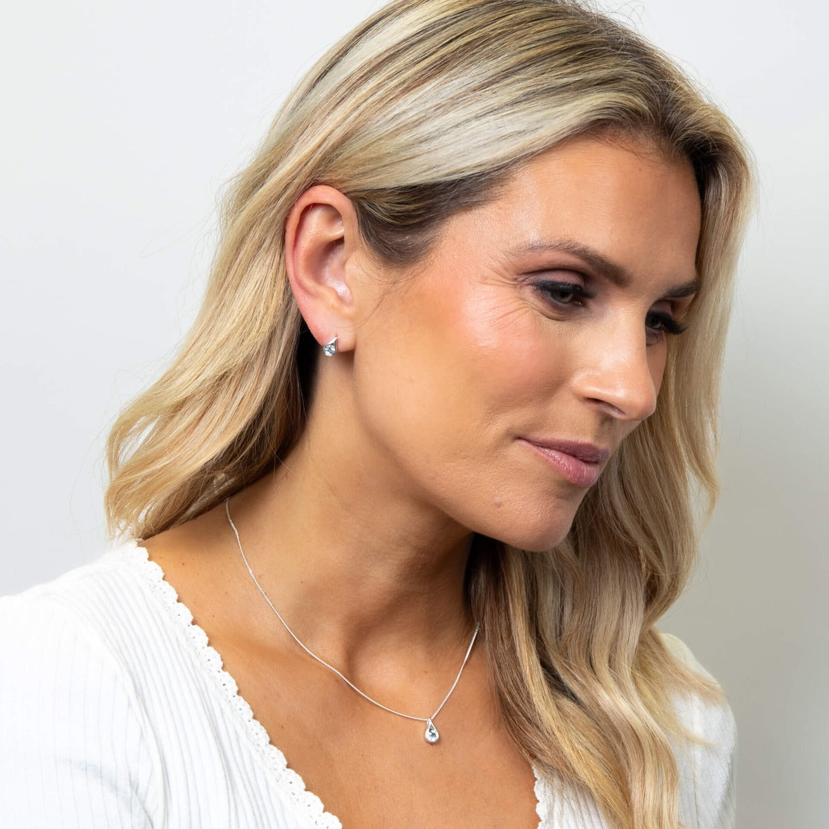 Teardrop Stud Earrings