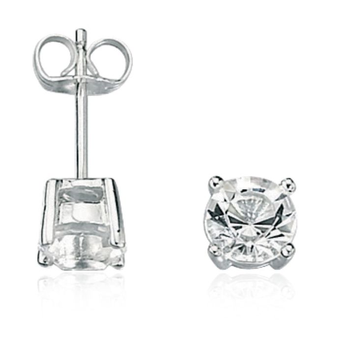 Claw Set Clear Crystal Stud Earrings