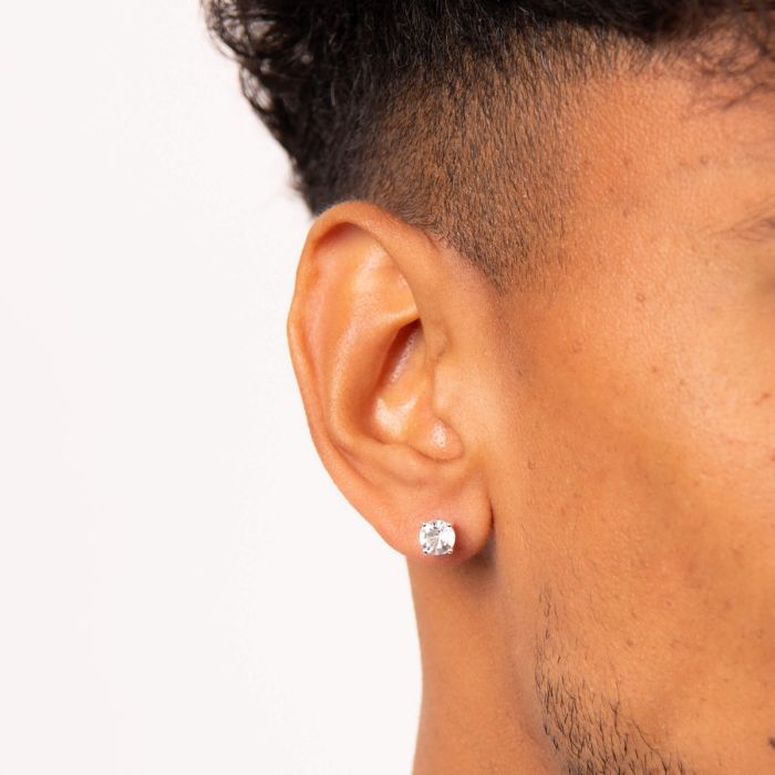Claw Set Clear Crystal Stud Earrings