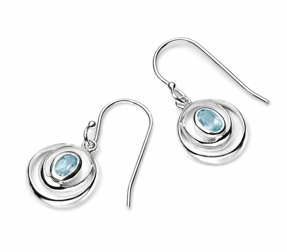 Sky Blue Topaz Double Loop Earrings
