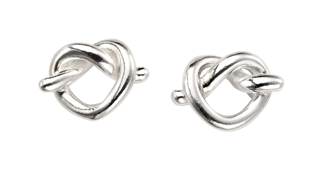 Pretzel Heart Stud Earrings