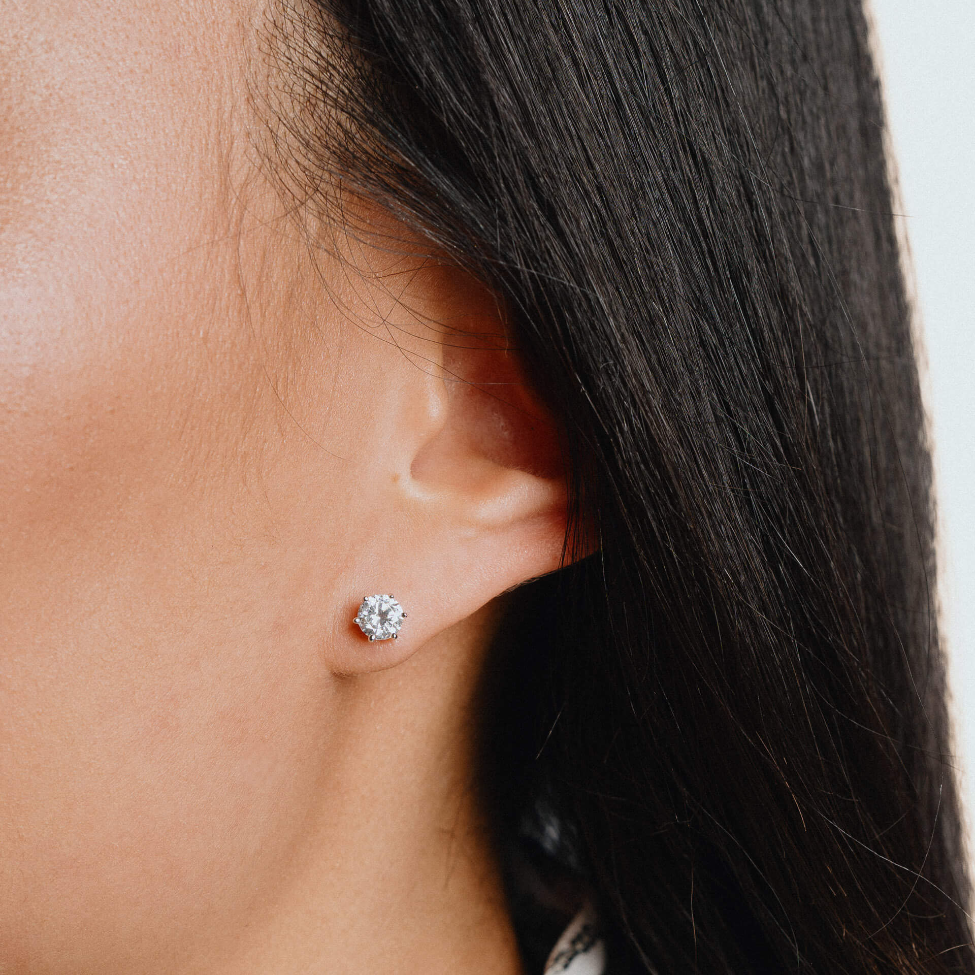 Six Claw Carat Stud Earrings