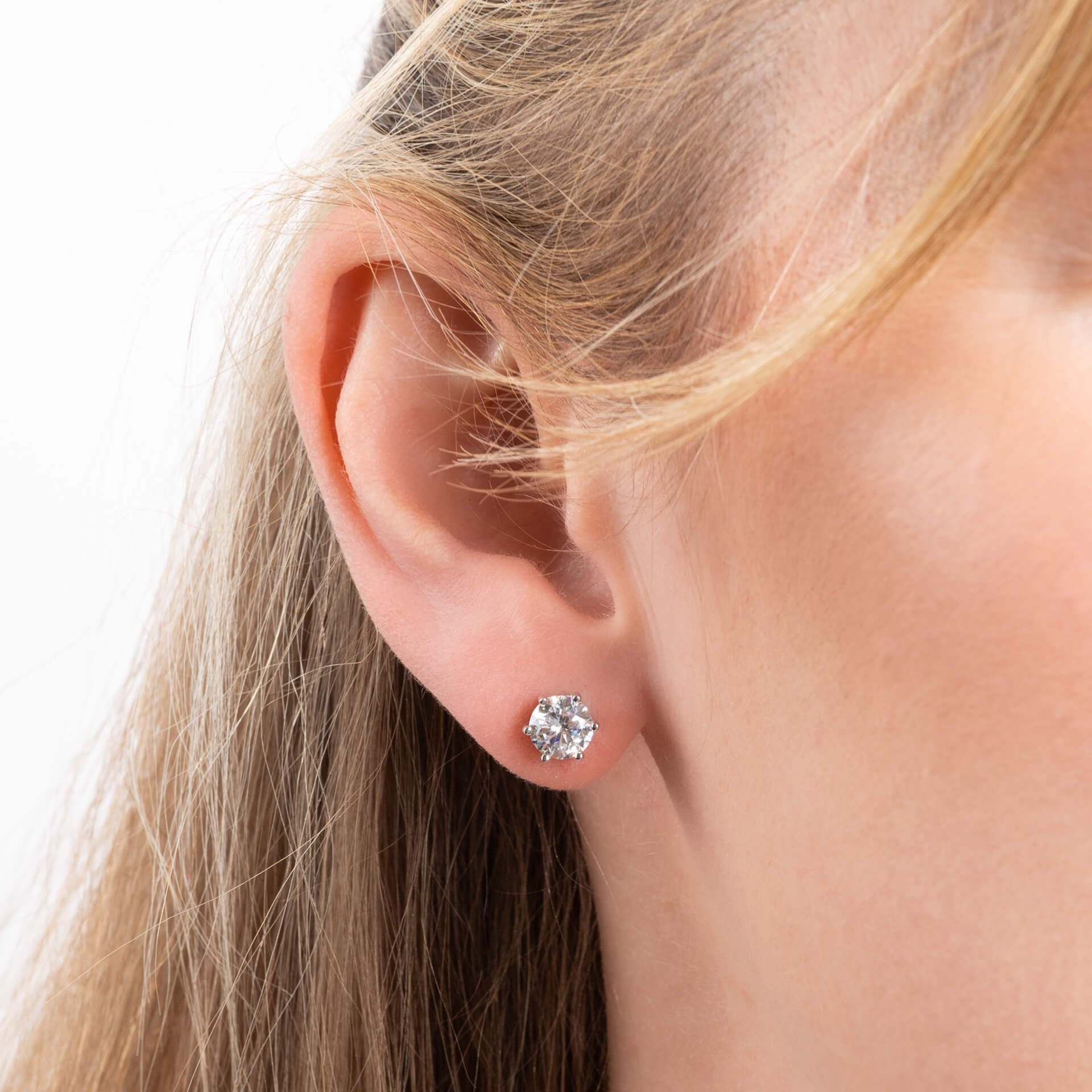 Six Claw Carat Stud Earrings