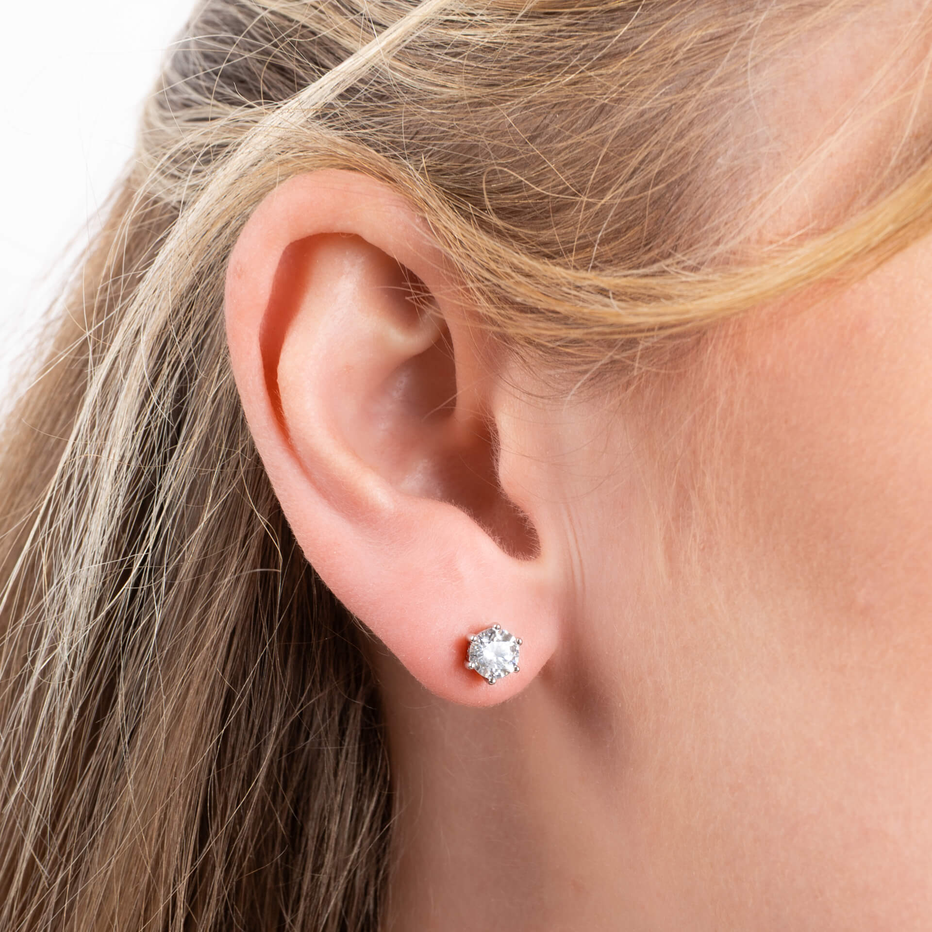 Six Claw Carat Stud Earrings