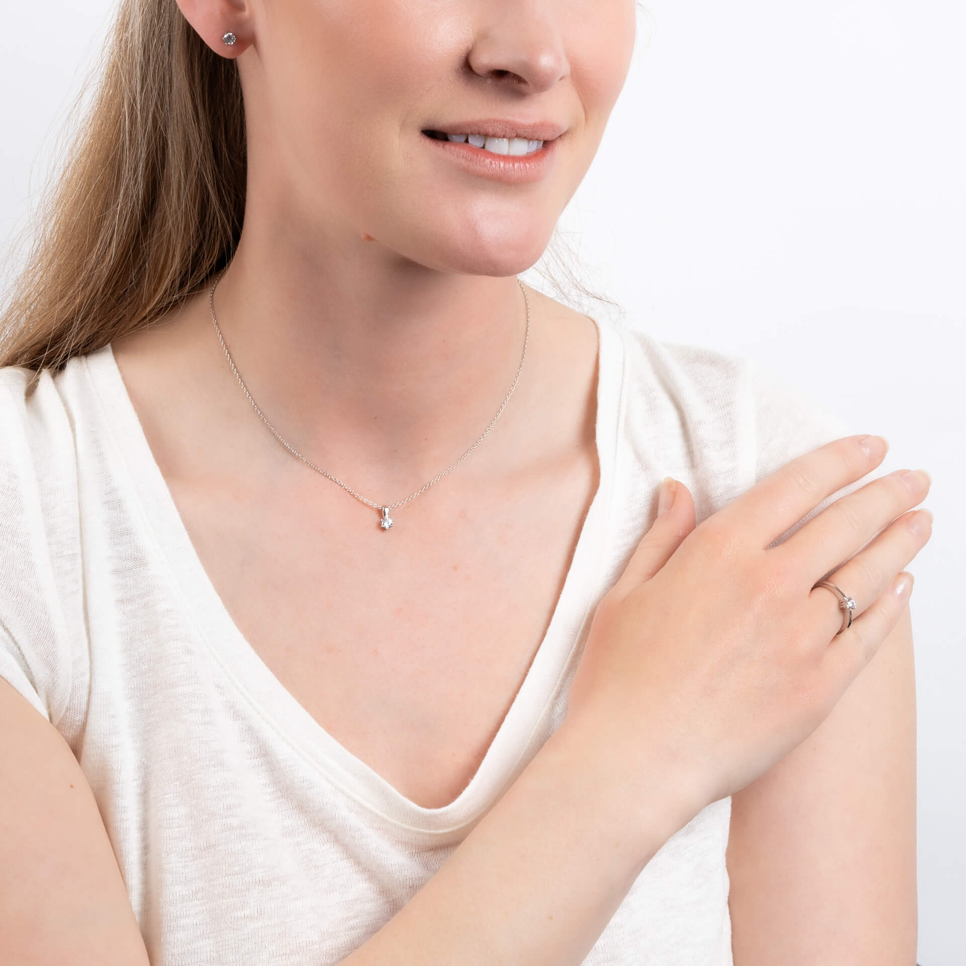 Six Claw Carat Stud Earrings