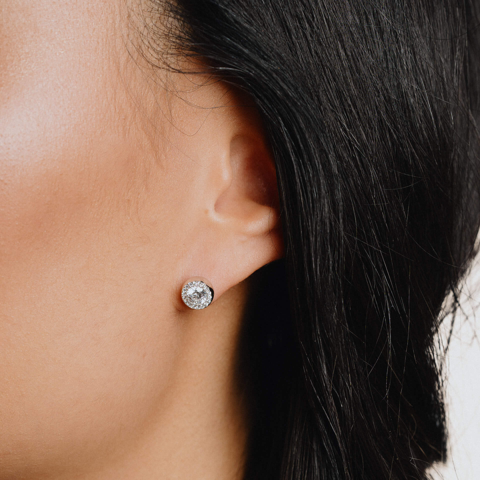 Round Cluster Stud Earrings