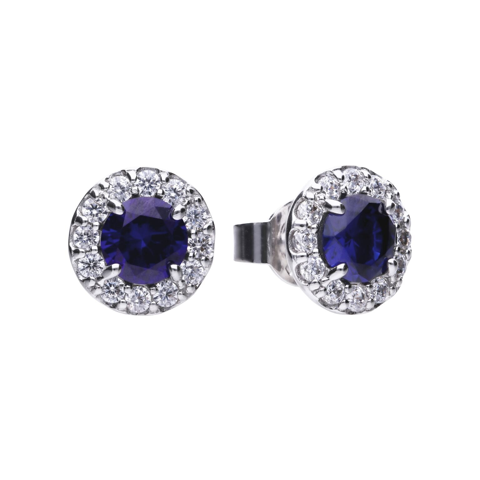 Round Colour Pave Stud Earrings