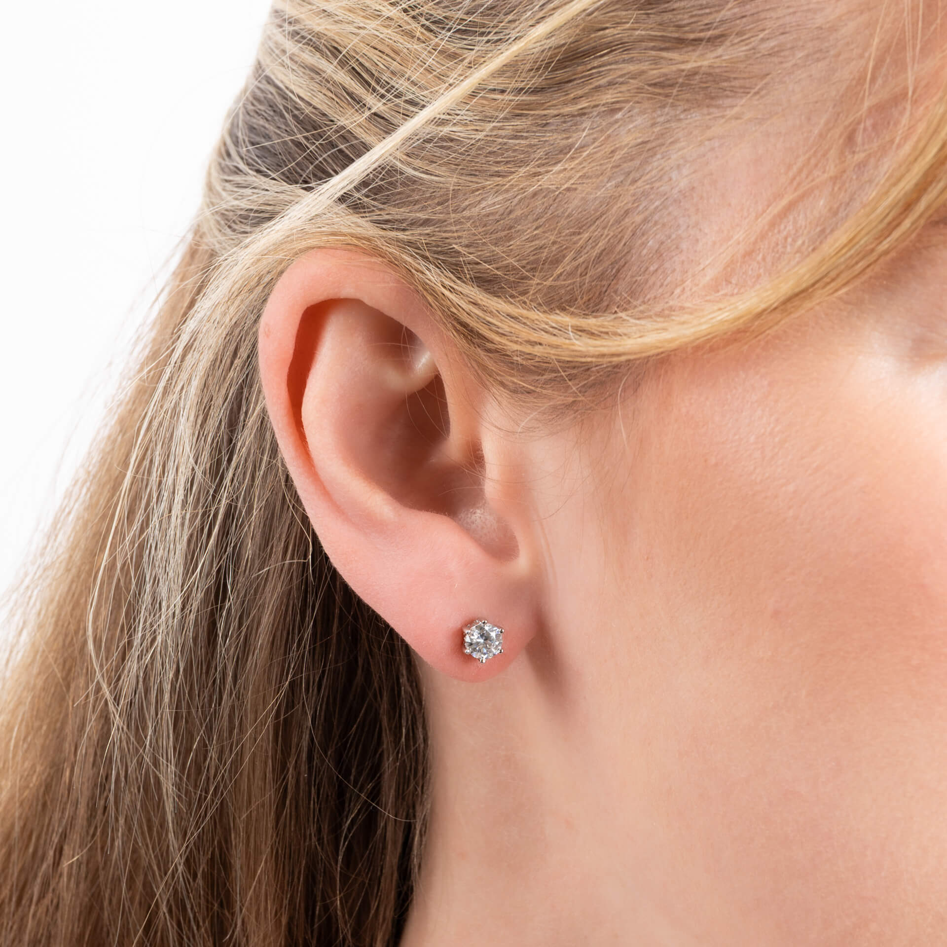 Six Claw Carat Stud Earrings