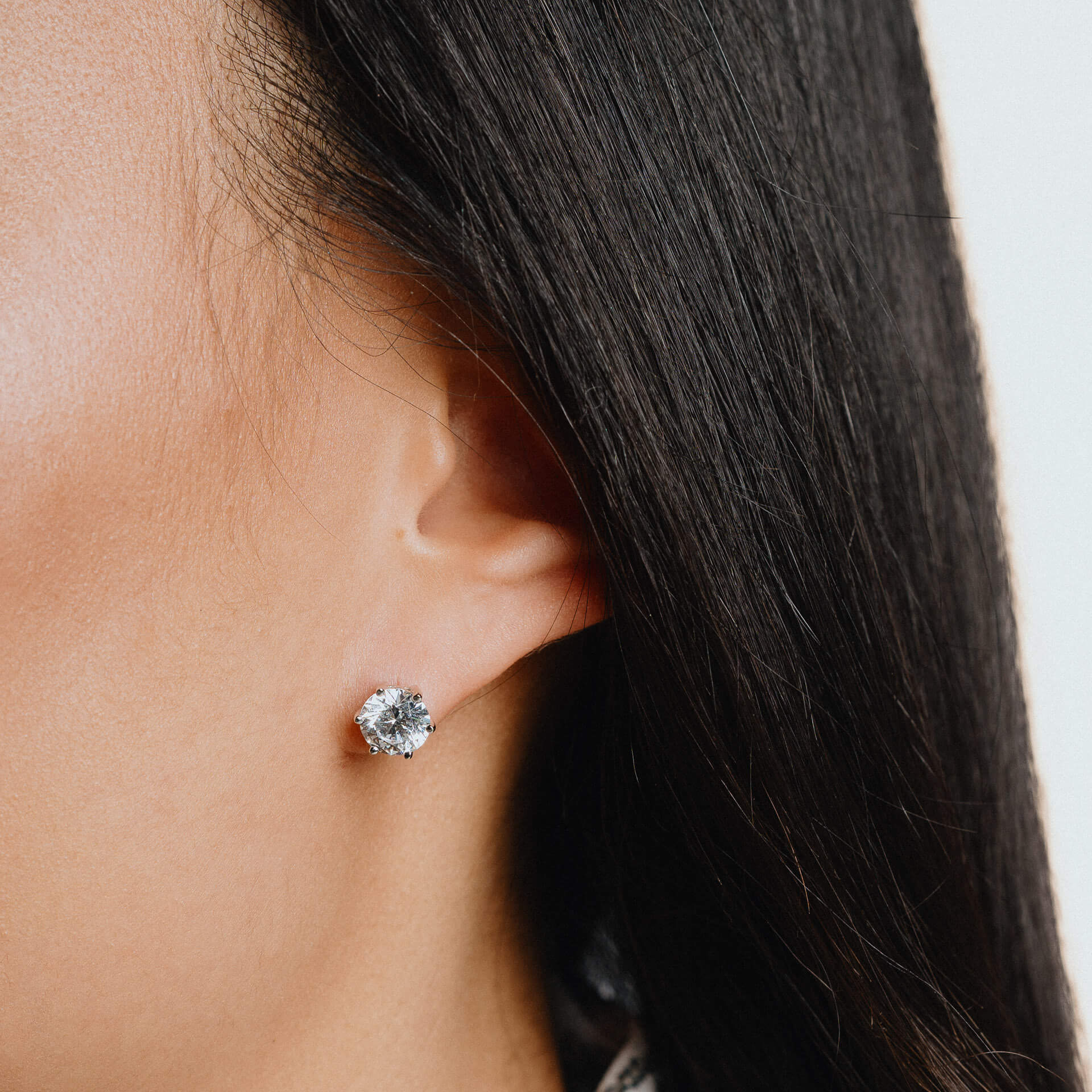 Six Claw Carat Stud Earrings