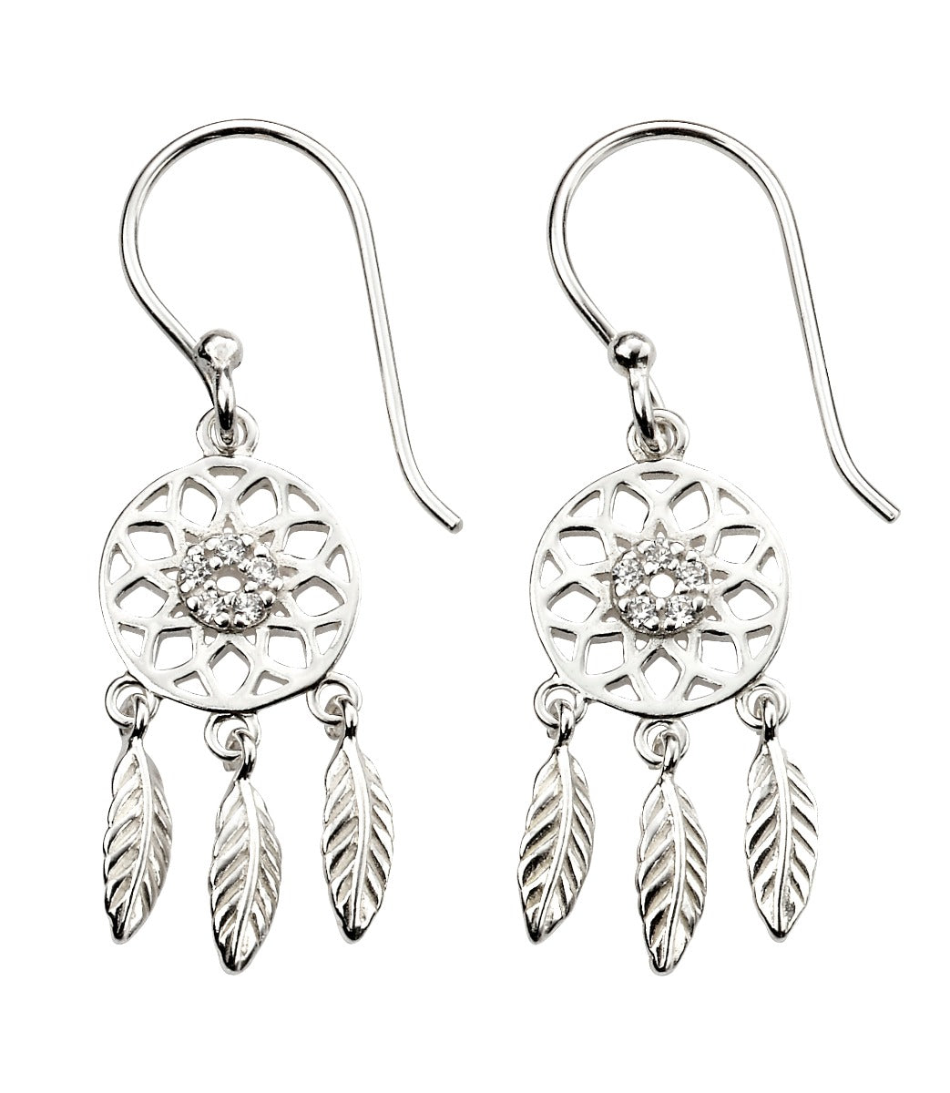 Dream Catcher Earrings with Cubic Zirconia