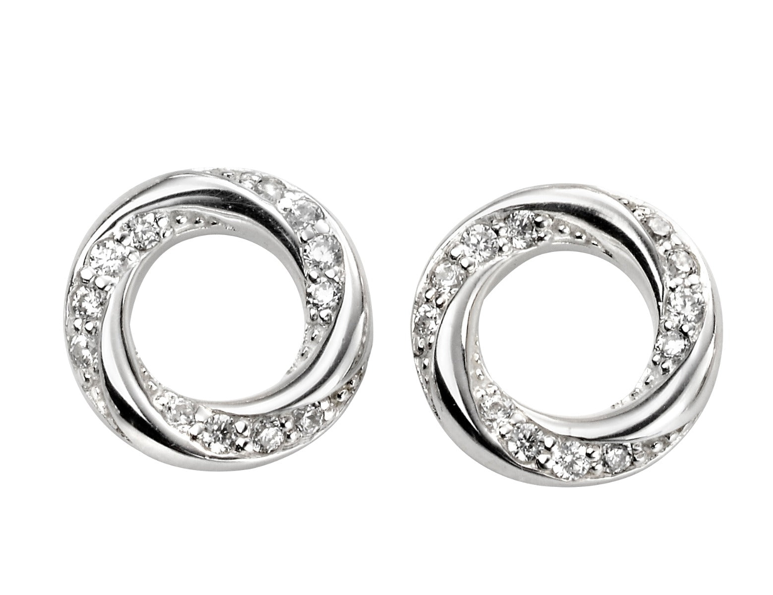 Twisted Earrings with Cubic Zirconia