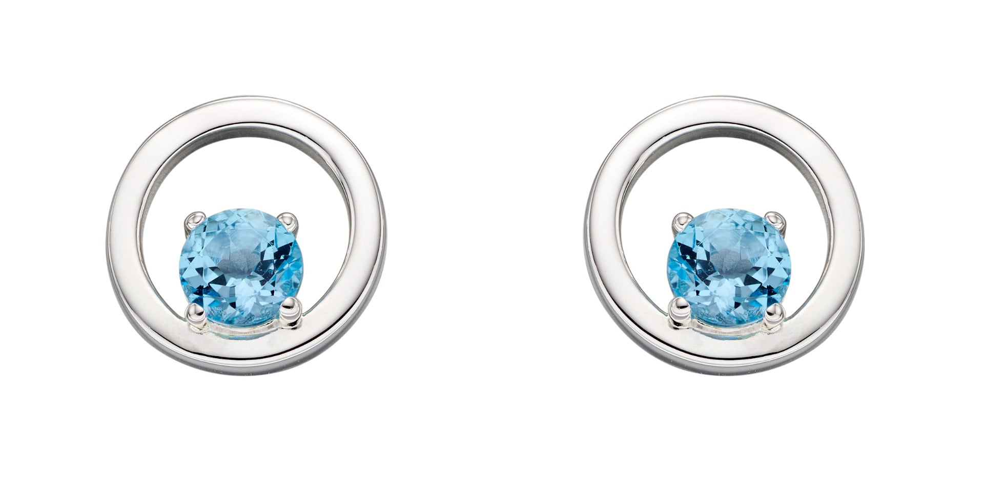 Open Circle Earrings with Stone