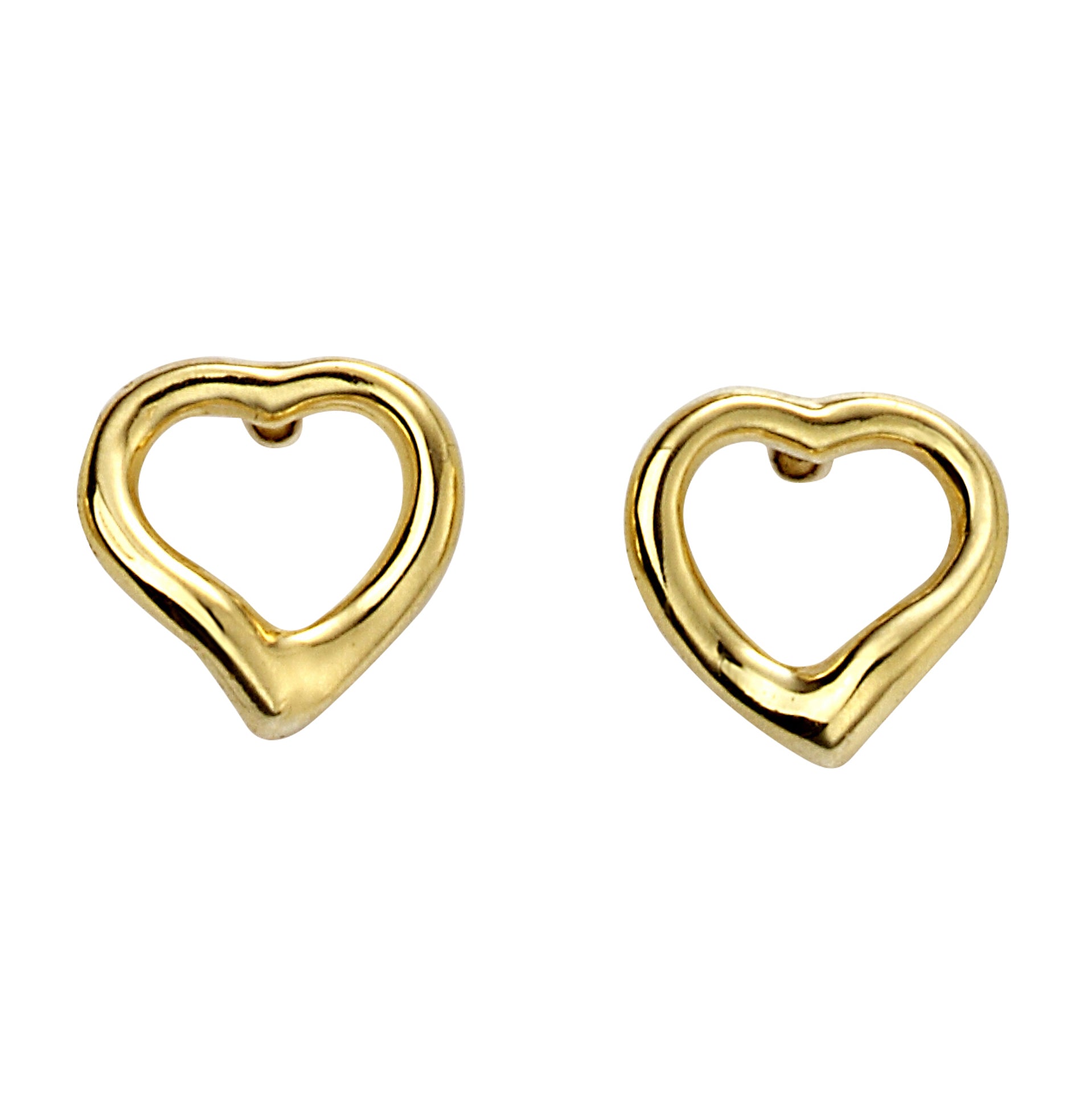Small Open Heart Stud Earrings