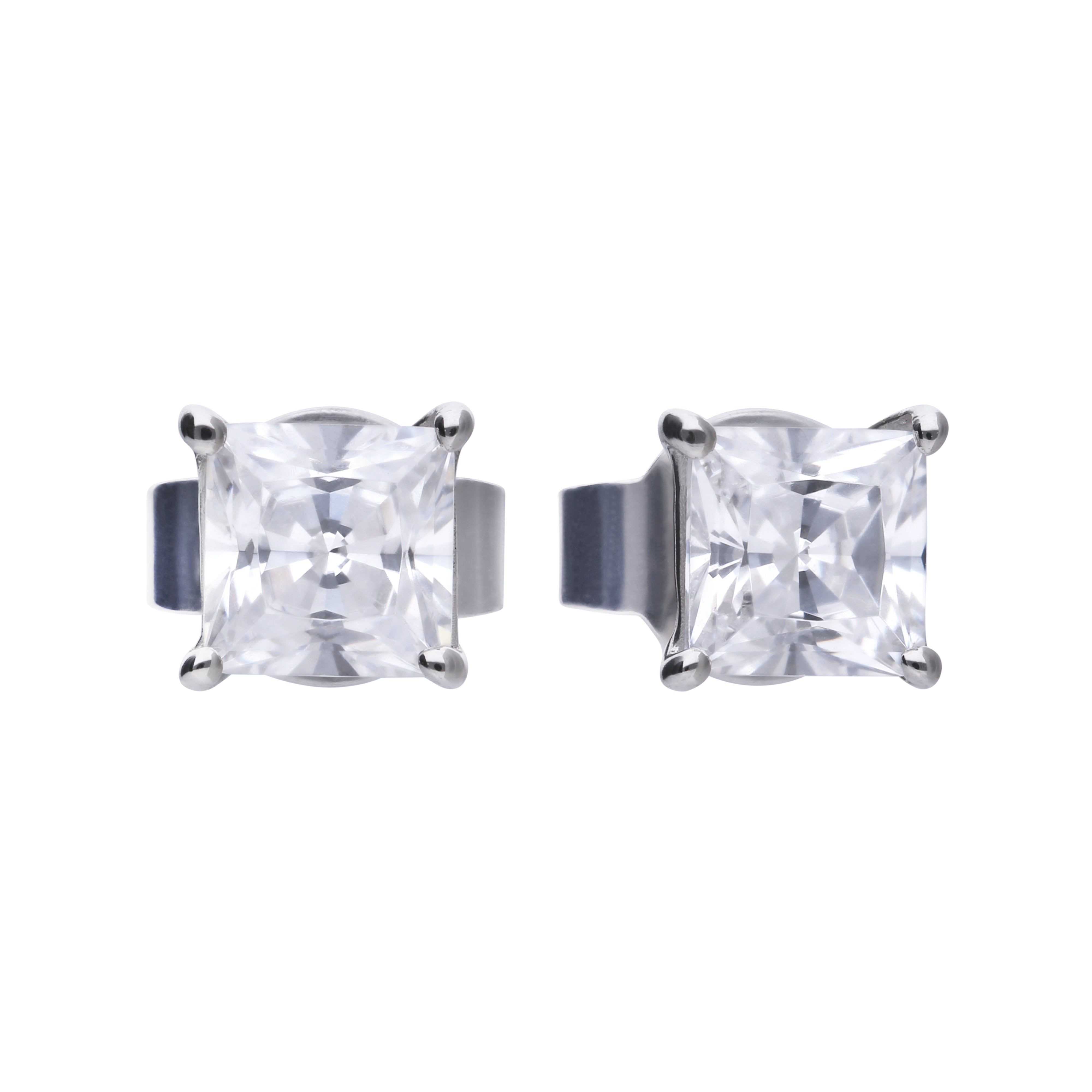 Princess Cut Zirconia Stud Earrings