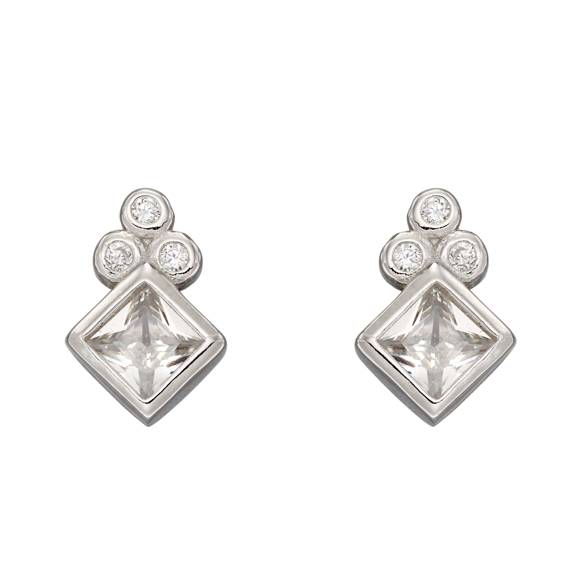 Diamond Shape Stud Earrings