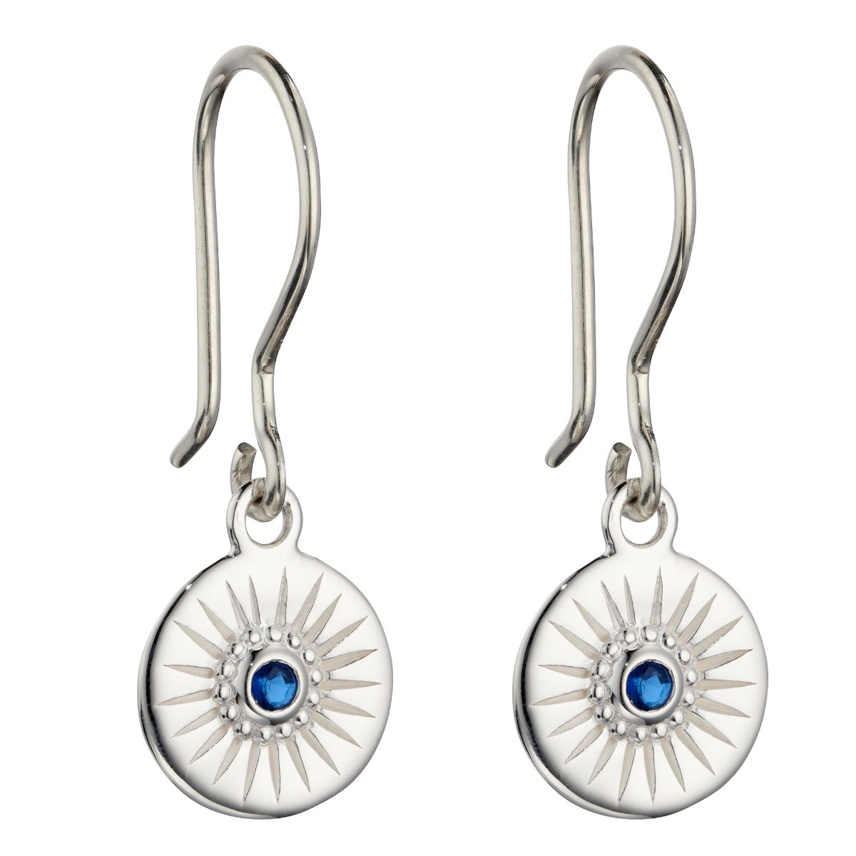 Diamond Cut Disc Drop Earrings