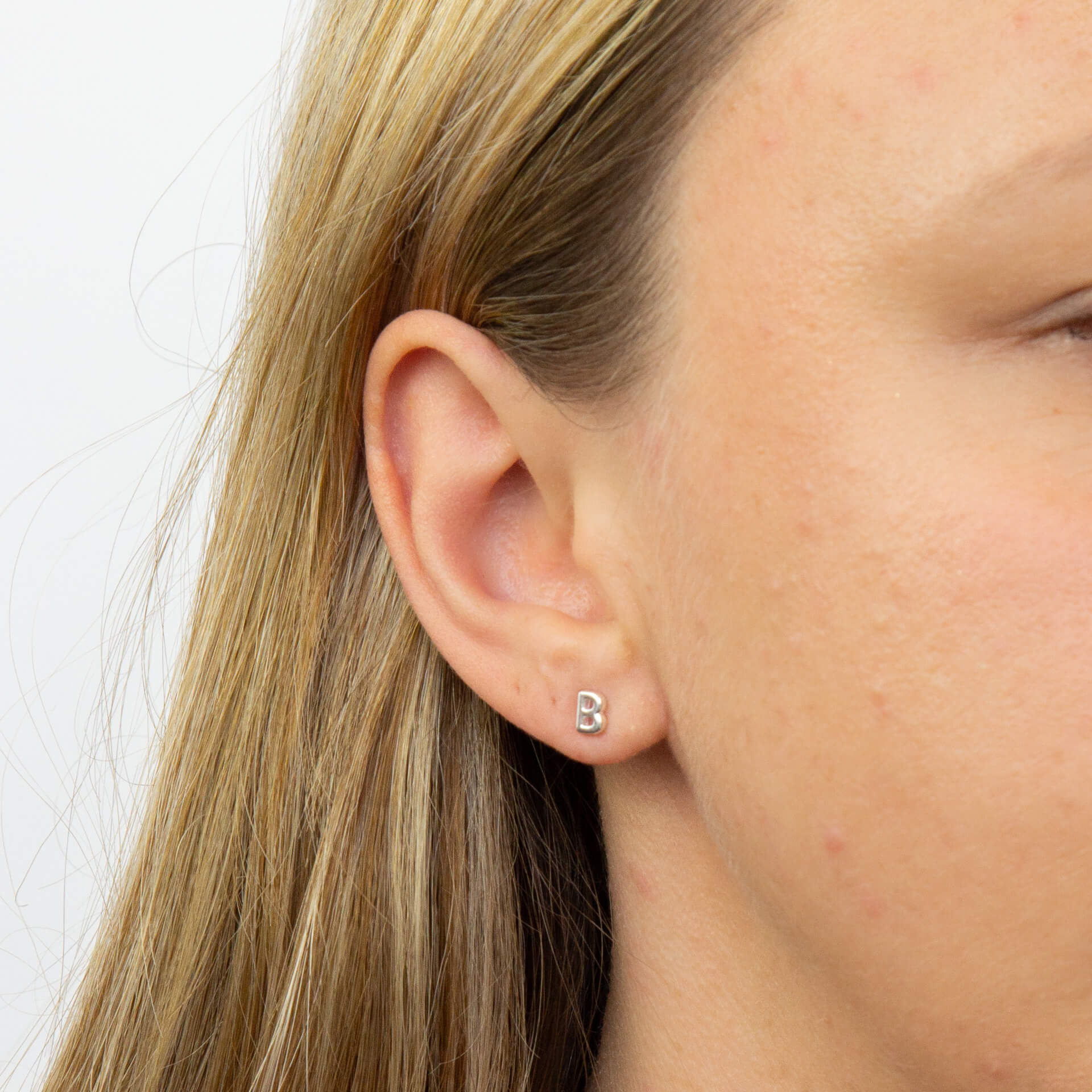 Initial Stud Earrings