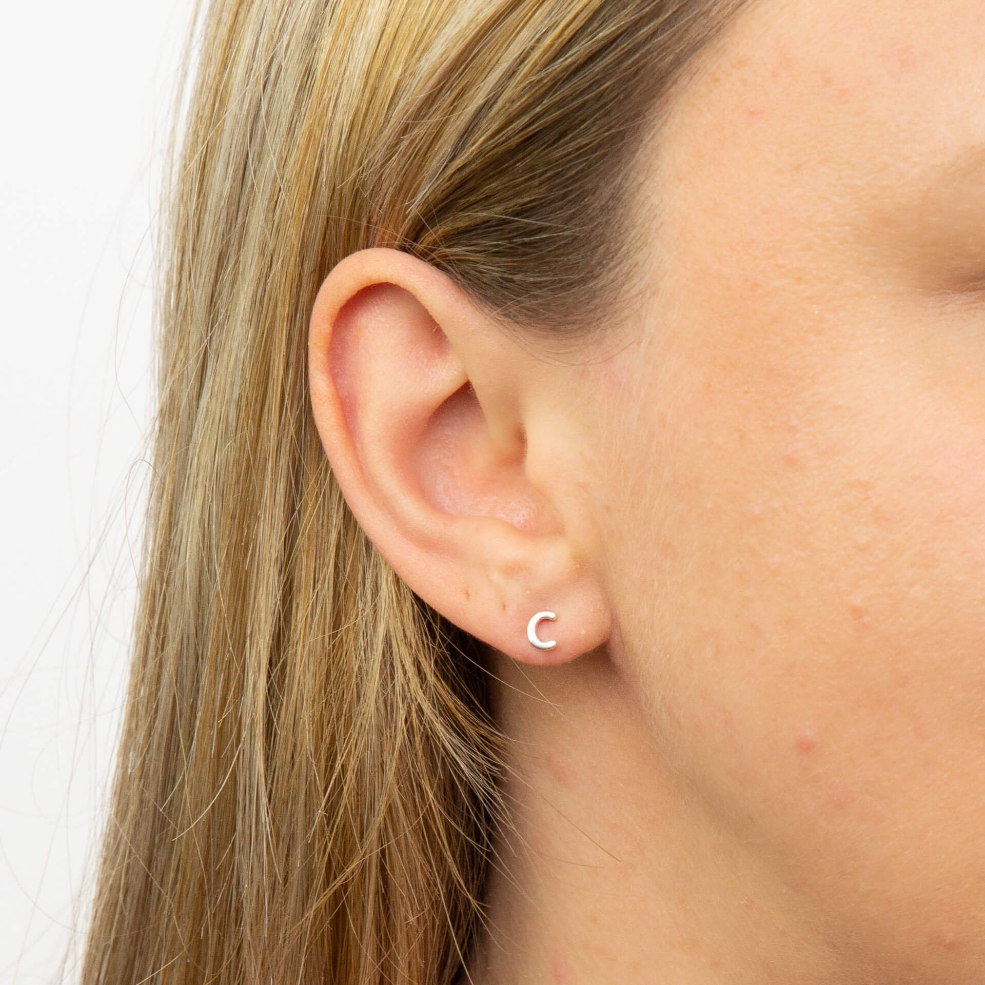 Initial Stud Earrings