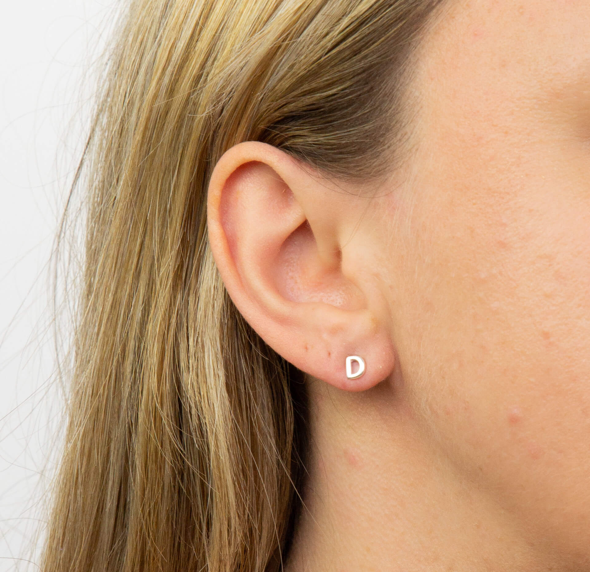 Initial Stud Earrings